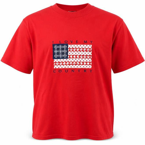 MC CC Sportswear Mens Red    T-Shirt Size M  - Love My Country