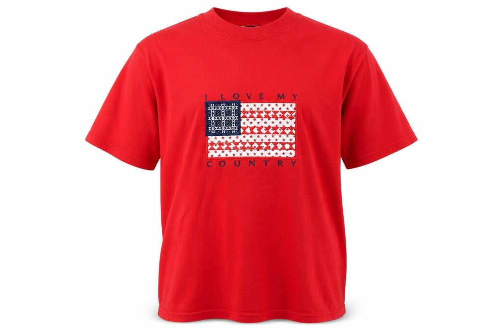 MC CC Sportswear Mens Red    T-Shirt Size M  - Love My Country