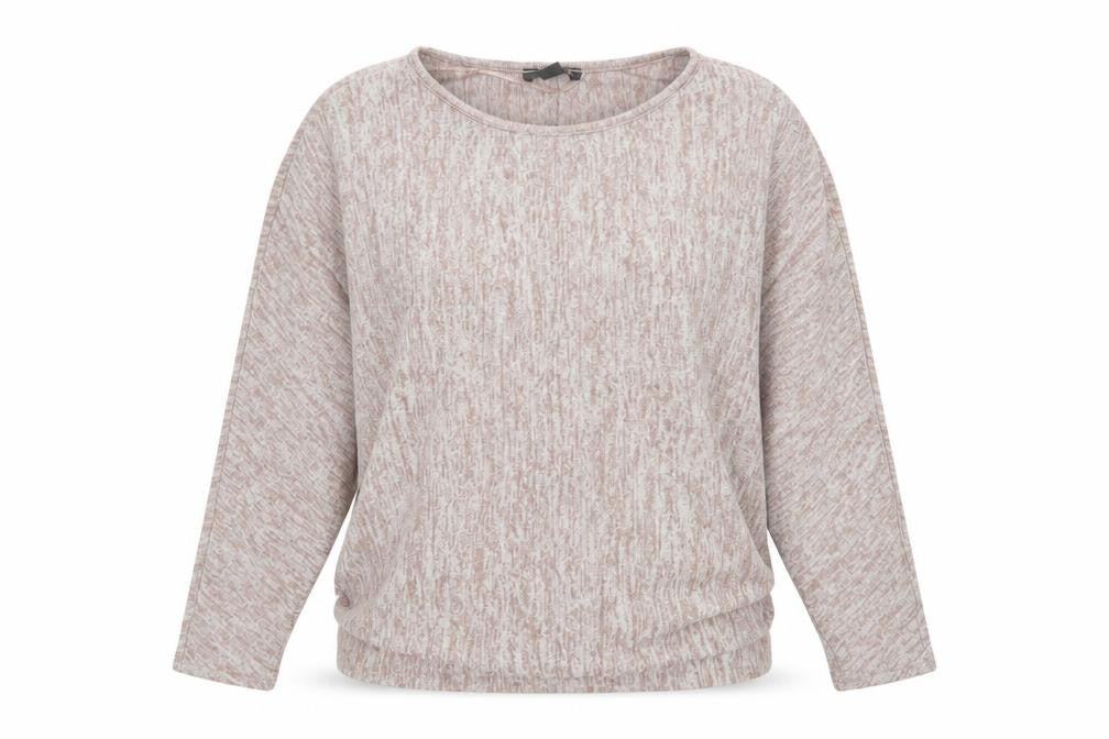 Front view of Primark women’s brown knit pullover sweatshirt, size XS