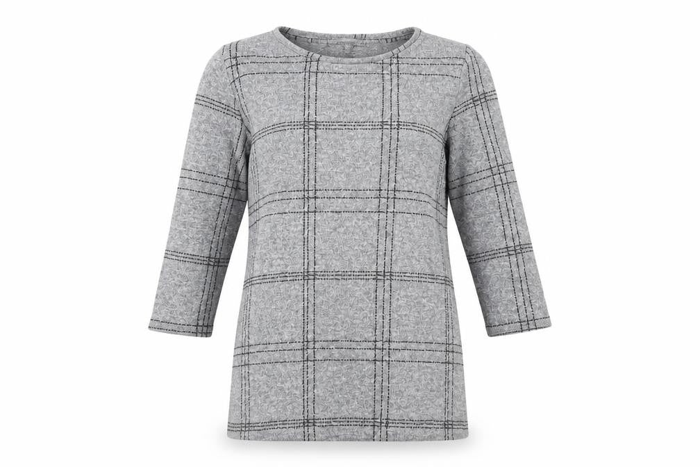 Front view of Nutmeg women’s grey basic blouse, size UK 10