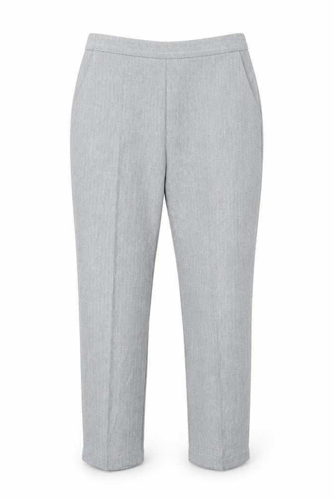 Front view of Autonomy women’s grey trousers, size UK 16, 23-inch leg