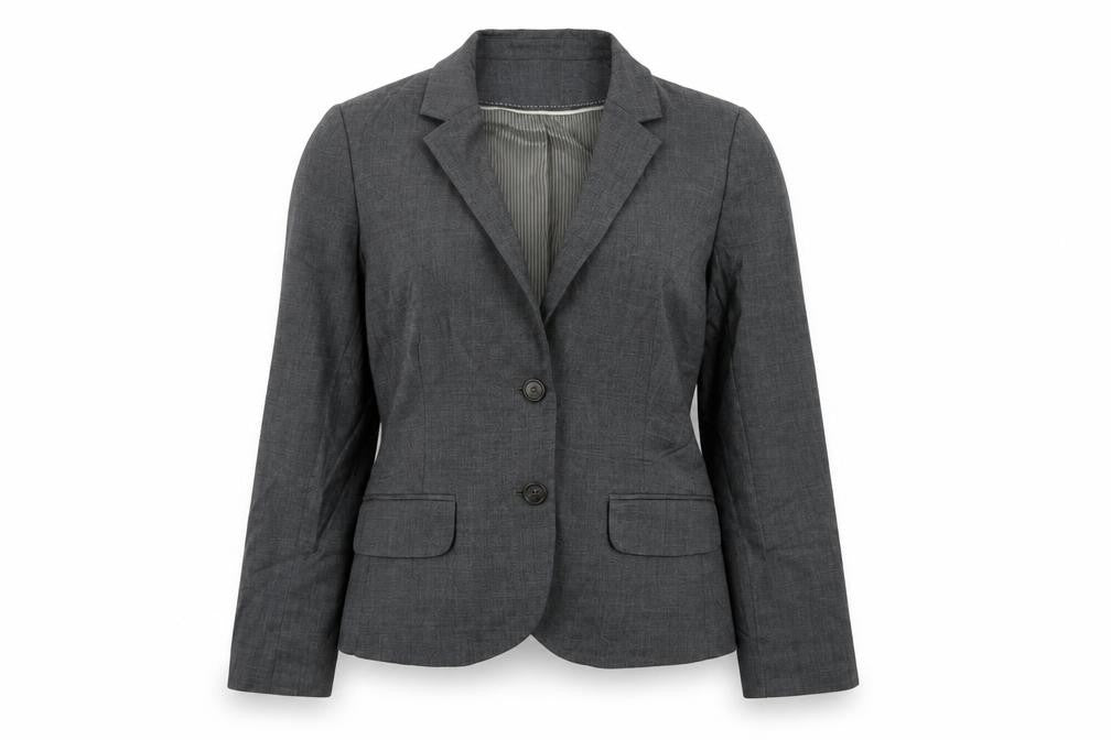 Front view of Mexx women’s grey jacket suit jacket, size UK 14