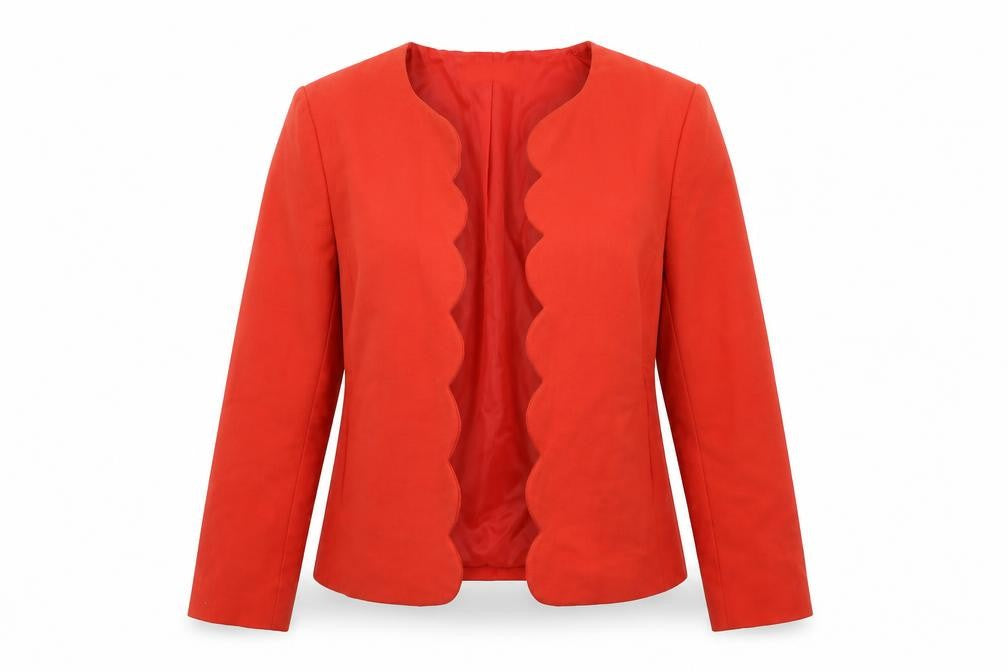 Front view of Dorothy Perkins women’s red jacket blazer, size UK 12