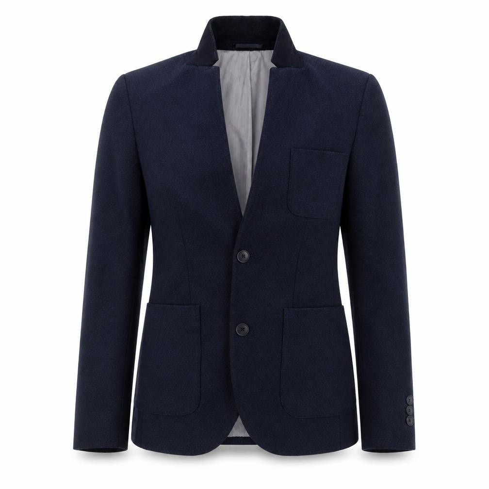 Front view of Noak women’s blue jacket suit jacket, size UK 8