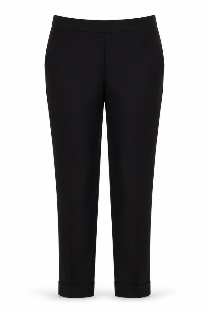 Front view of Atmosphere women’s black trousers, size UK 8, 29-inch leg