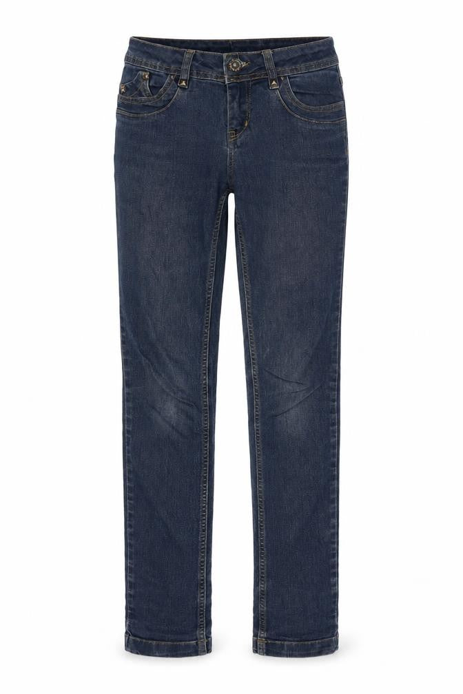 Front view of Select women’s blue straight jeans, size UK 8, 29-inch leg