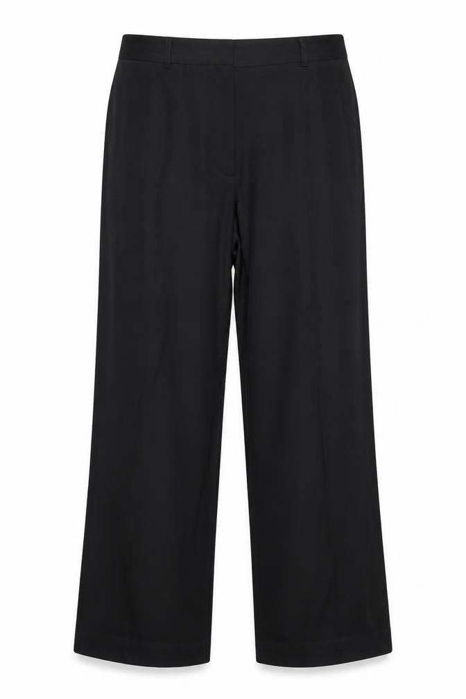 Front view of Marks & Spencer women’s black trousers, size UK 14, 29-inch leg