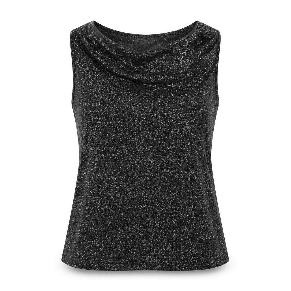 Front view of Peepers women’s black basic blouse, size UK 14