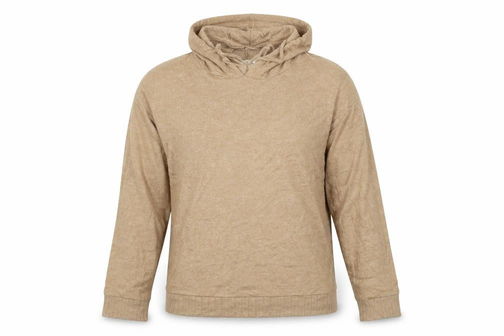 Front view of Marks & Spencer women’s brown pullover hoodie, size UK 8