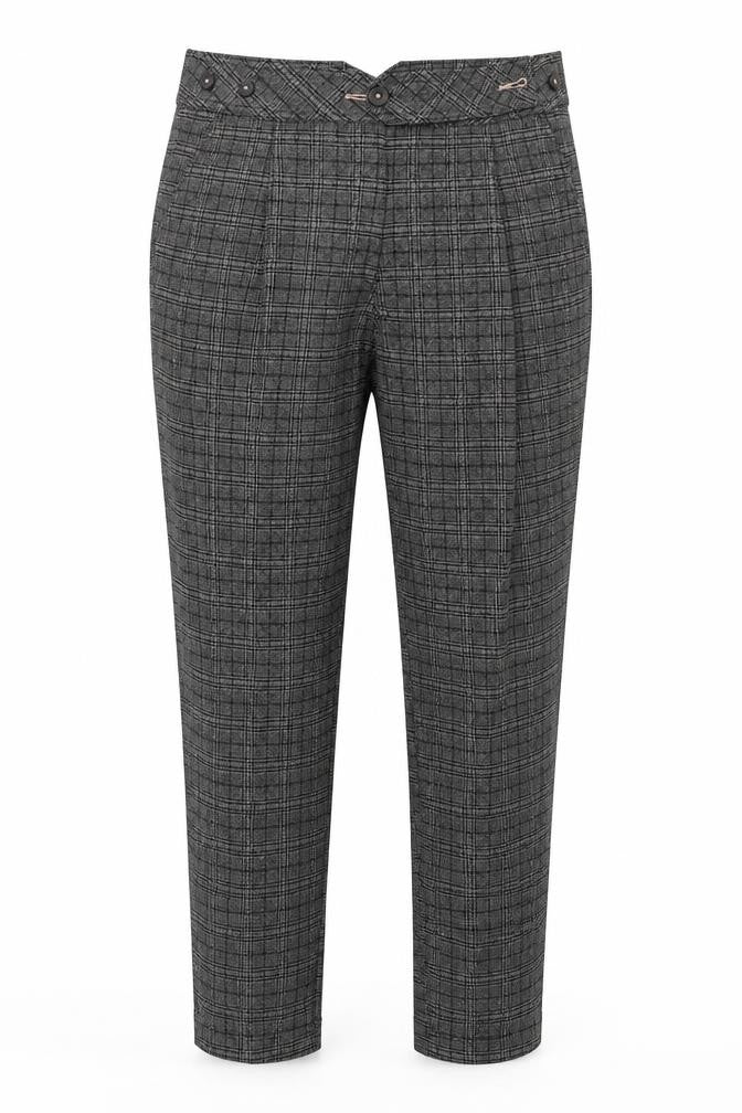 Front view of Next women’s grey trousers, size UK 10, 28-inch leg