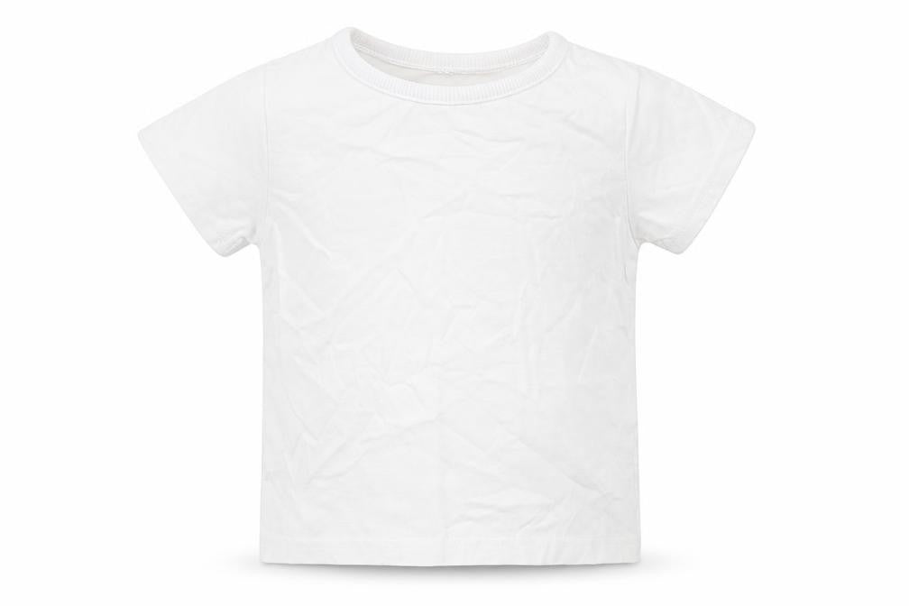 Front view of M&Co girls’ white basic t-shirt, size 2, years
