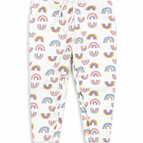 Primark Girls White Geometric  Sweatpants Trousers Size 2-3 Years