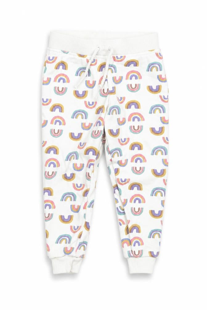 Primark Girls White Geometric  Sweatpants Trousers Size 2-3 Years