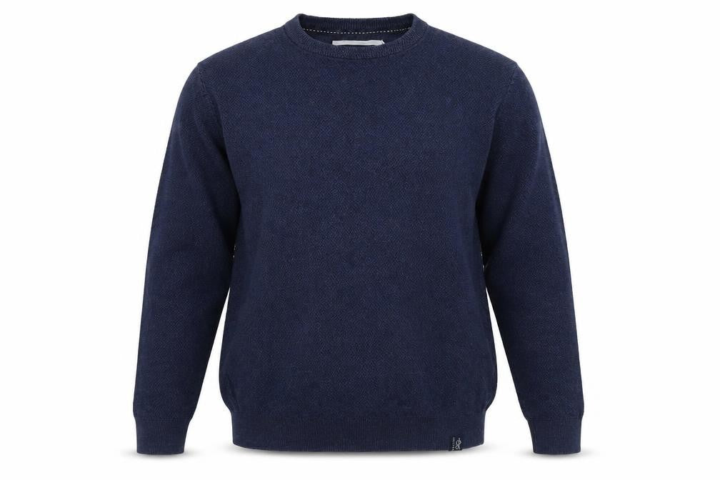 Front view of Pier One men’s blue jumper, size M