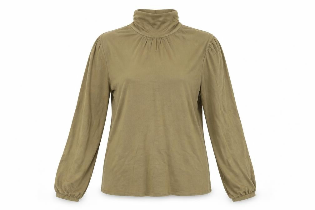 Front view of Limited Collection women’s green basic blouse, size UK 14
