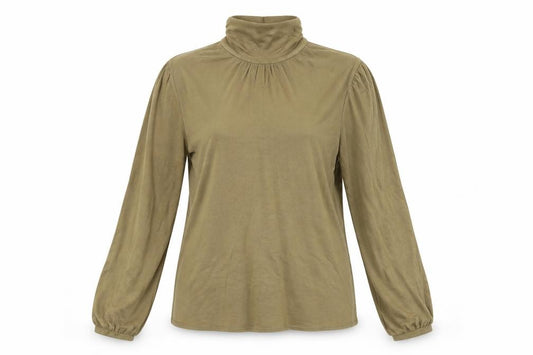 Front view of Limited Collection women’s green basic blouse, size UK 14