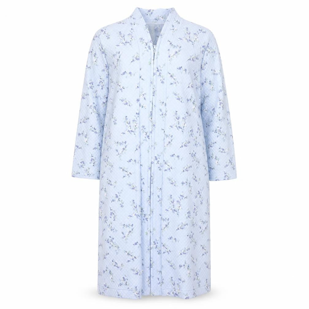 Front view of Marks & Spencer women’s blue floral jacket, size UK 12