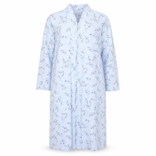 Front view of Marks & Spencer women’s blue floral jacket, size UK 12