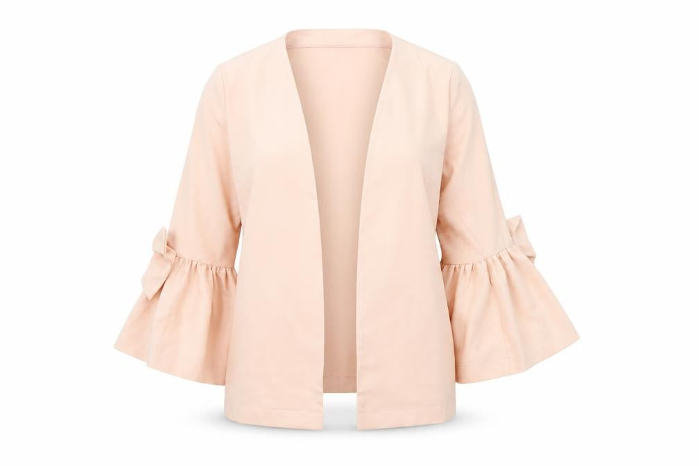 Front view of Very women’s pink jacket, size UK 8