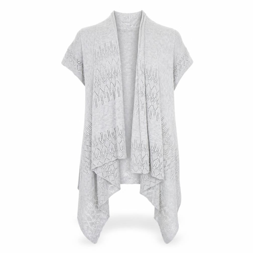 Front view of Red Herring women’s grey cardigan jumper, size UK 12