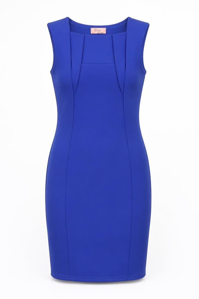 Front view of Daya london women’s blue mini, size UK 10