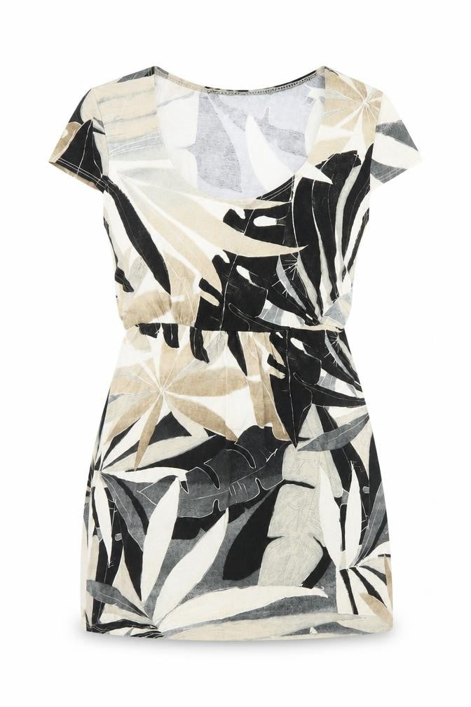Front view of BHS women’s black floral basic blouse, size UK 10