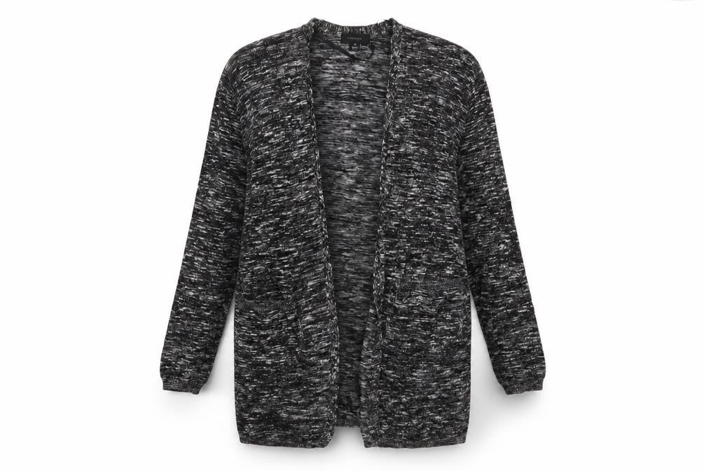 Front view of Atmosphere women’s multicoloured cardigan jumper, size M, - longline cardigan