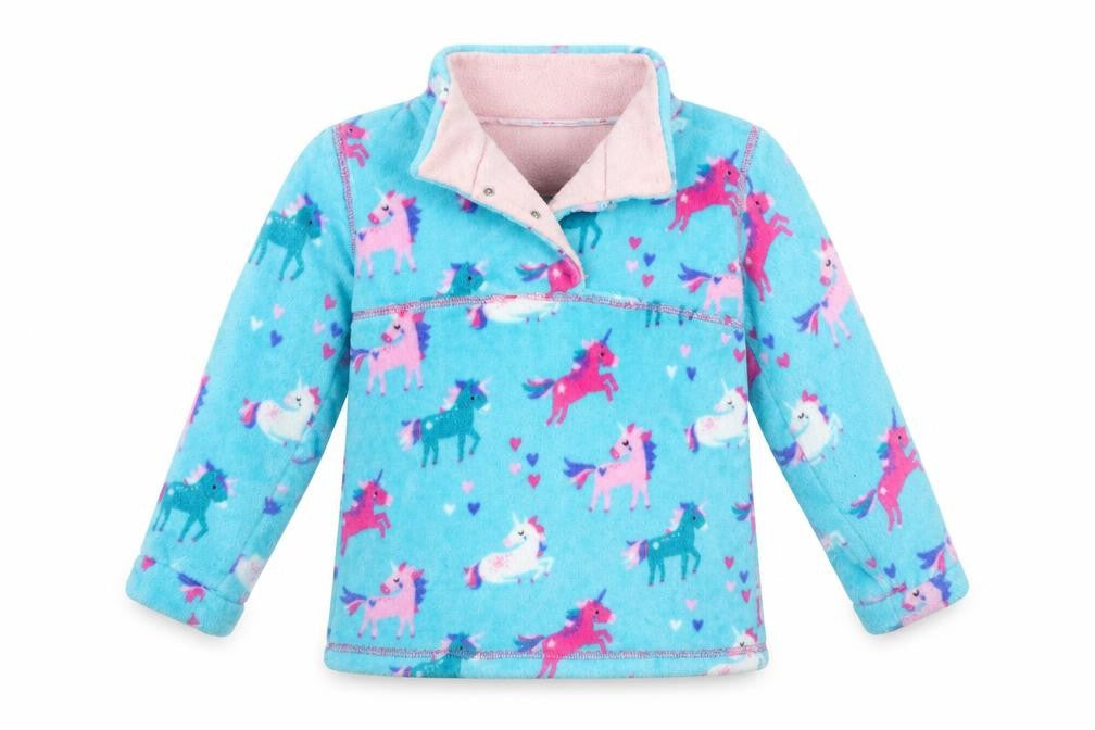 Equitech Girls Multicoloured Animal Print  Pullover Casual Size XL  - Unicorn logo Fleece