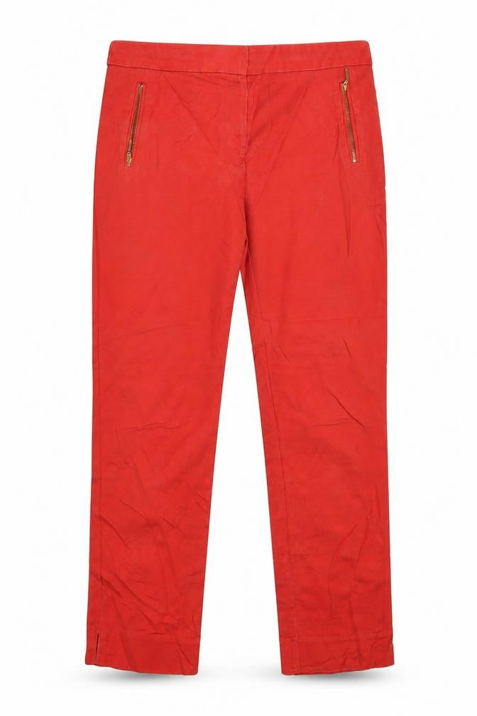 Front view of George women’s red trousers, size UK 10, 25-inch leg