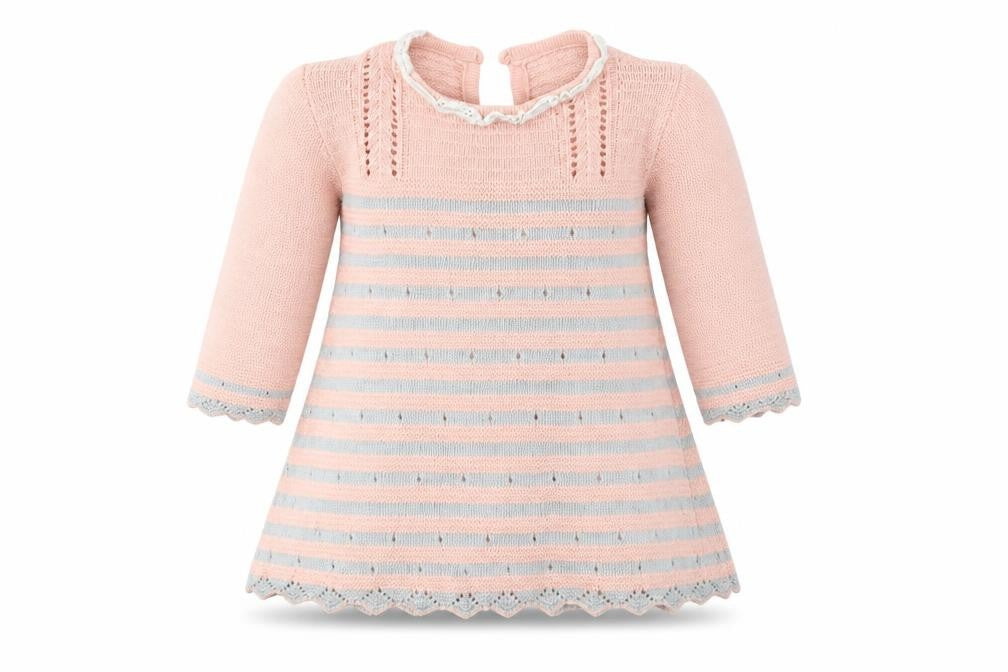 Fruit de ma passion Girls Pink Striped  Pullover Jumper Size 12-18 Months