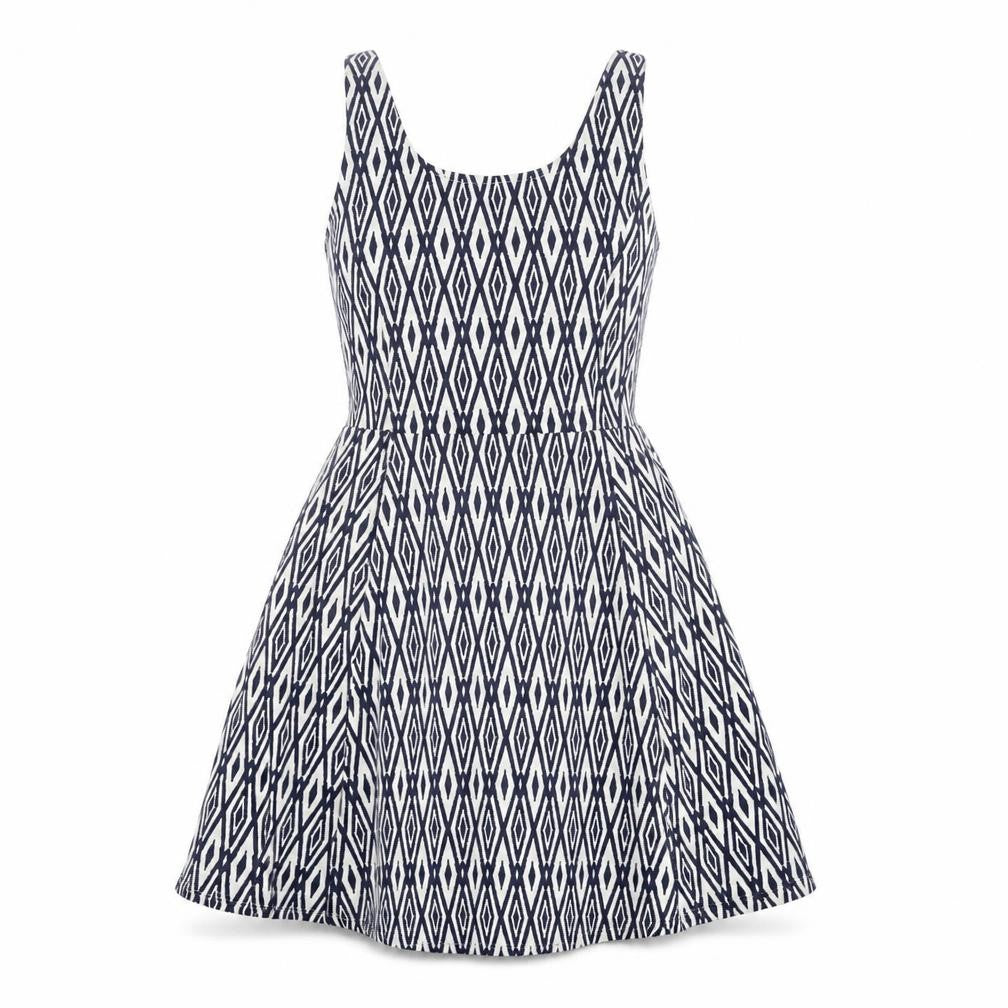 Divided Womens Blue Geometric  Skater Dress  Size 6