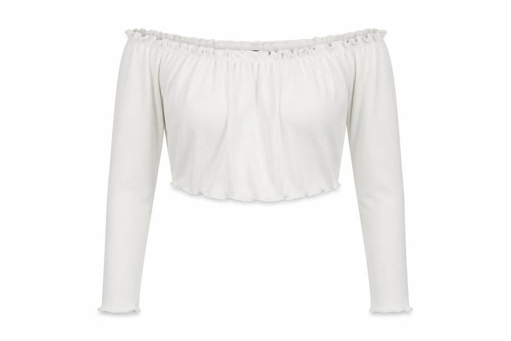 Front view of LOTD women’s white basic blouse, size UK 6