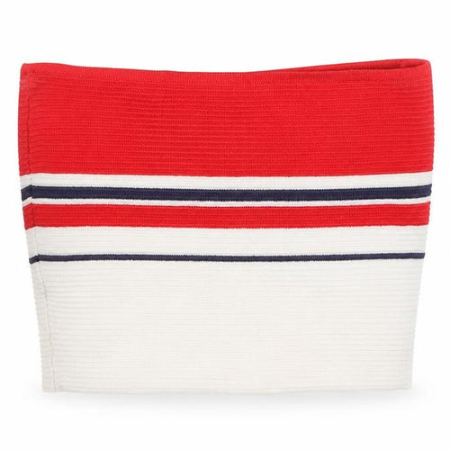 La Hearts Womens Red Striped  Cropped Blouse Size XS