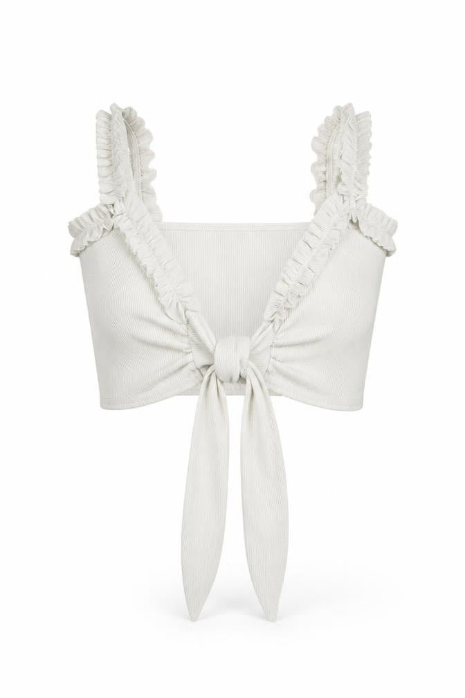 Front view of PRETTYLITTLETHING women’s white basic blouse, size UK 4