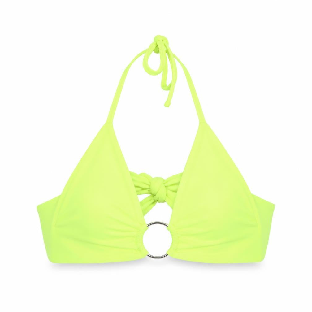 Front view of PRETTYLITTLETHING women’s green cropped blouse, size UK 4