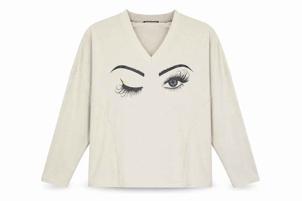 Front view of Sheilay women’s beige jumper, size M
