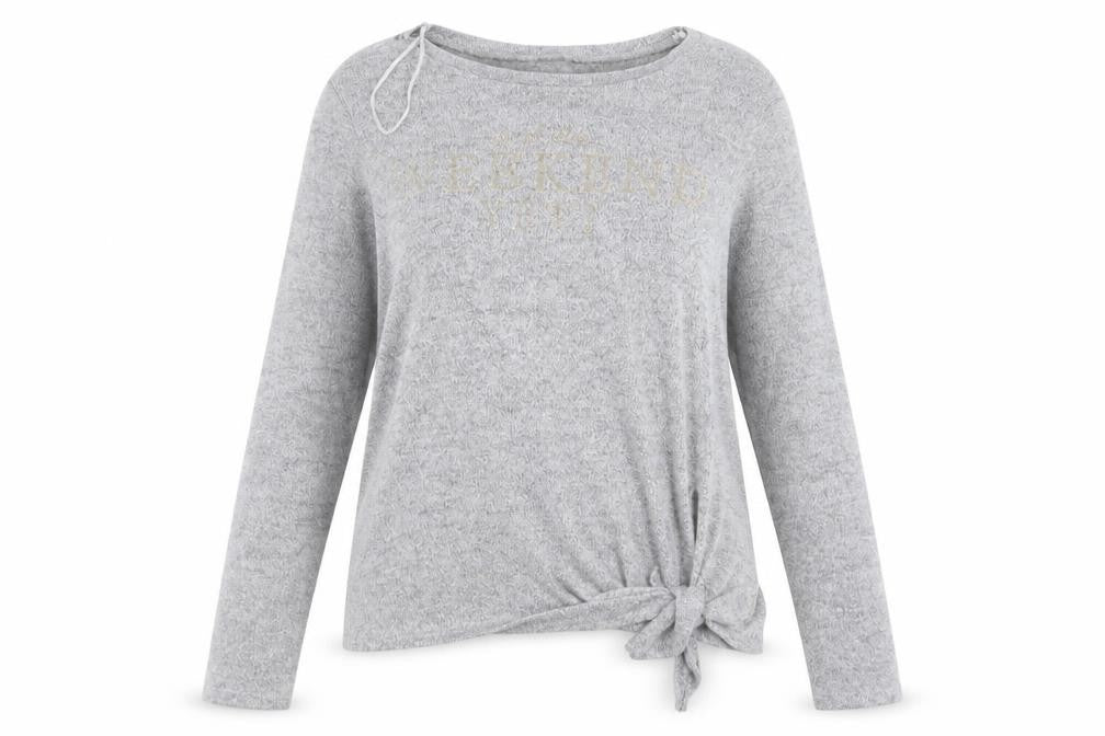 Front view of Matalan women’s silver pullover sweatshirt, size M
