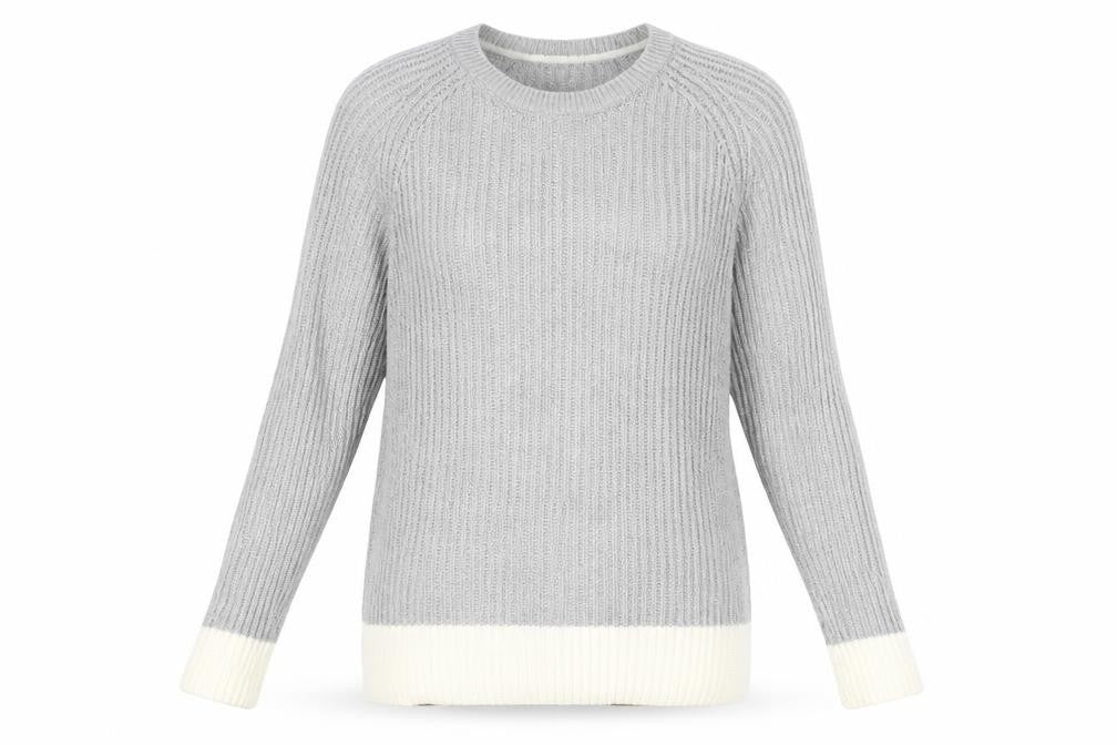 Front view of Crew Clothing Grey Striped jumper, size 12