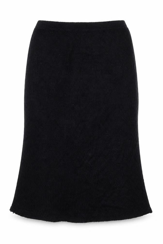 Front view of jeffery Rogers women’s black a-line skirt, size M