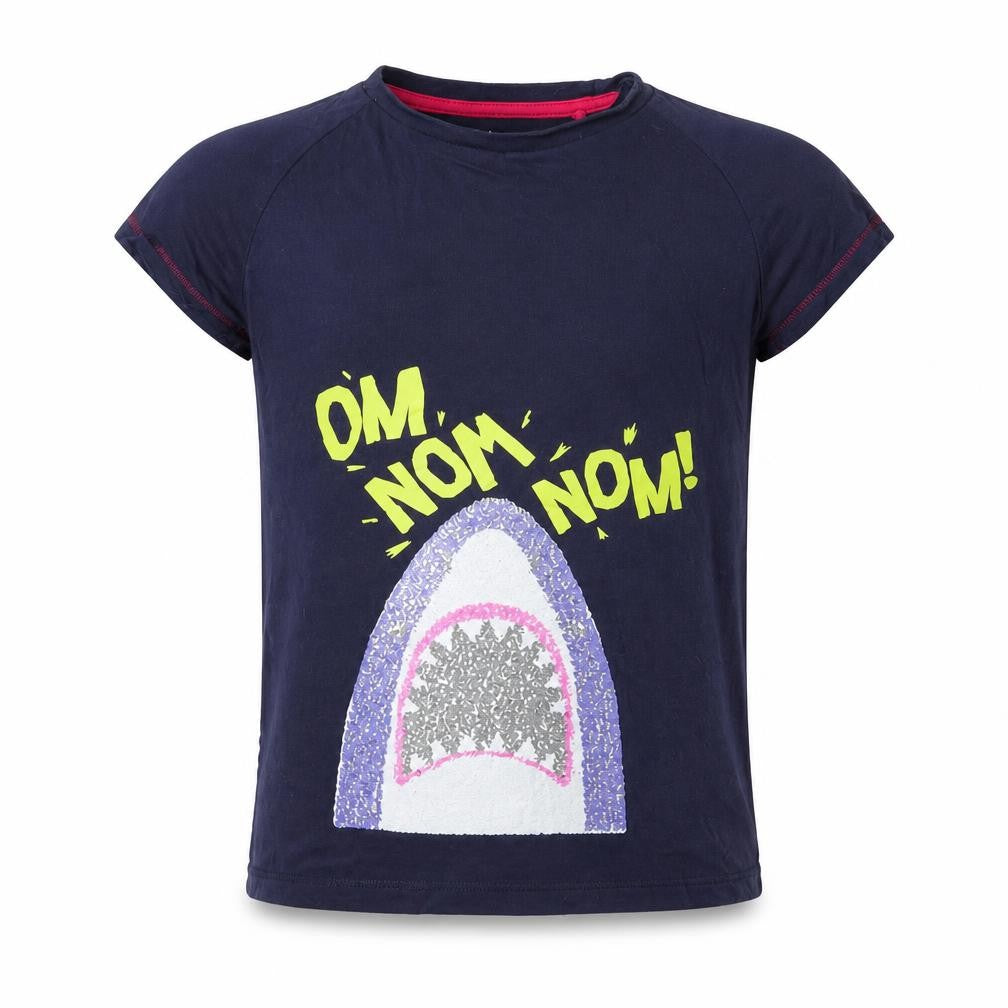 Front view of Tu girls’ blue solid top pyjama top, size 9-10, years