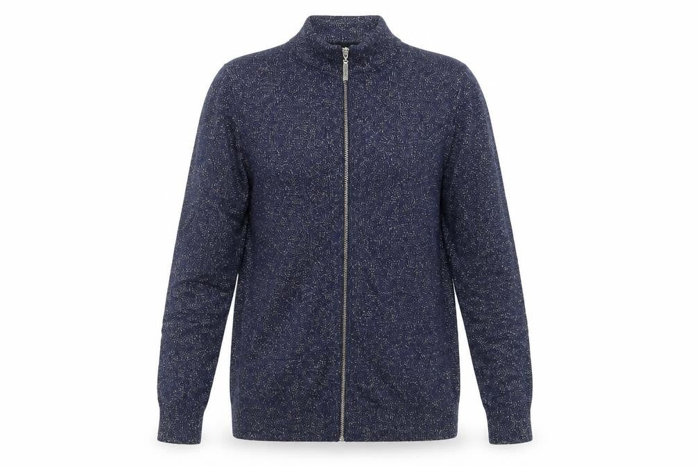 Front view of Primark women’s blue full zip jumper, size UK 6