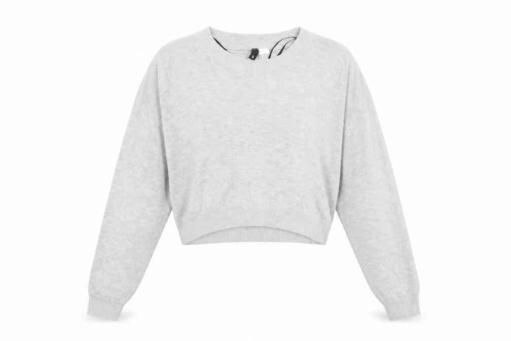 Front view of H&M women’s grey knit jumper, size S