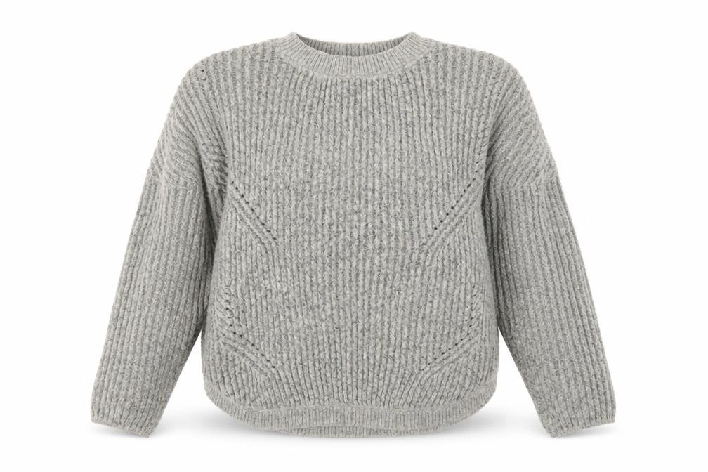 Front view of Only women’s grey striped jumper, size L
