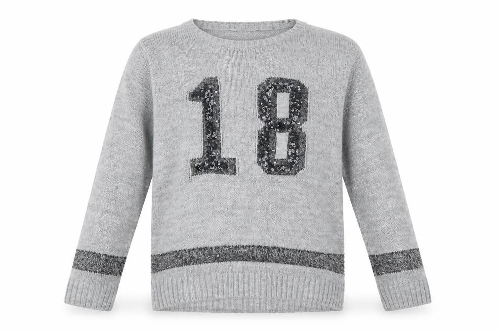 Front view of George girls’ grey jumper, size 5-6, years