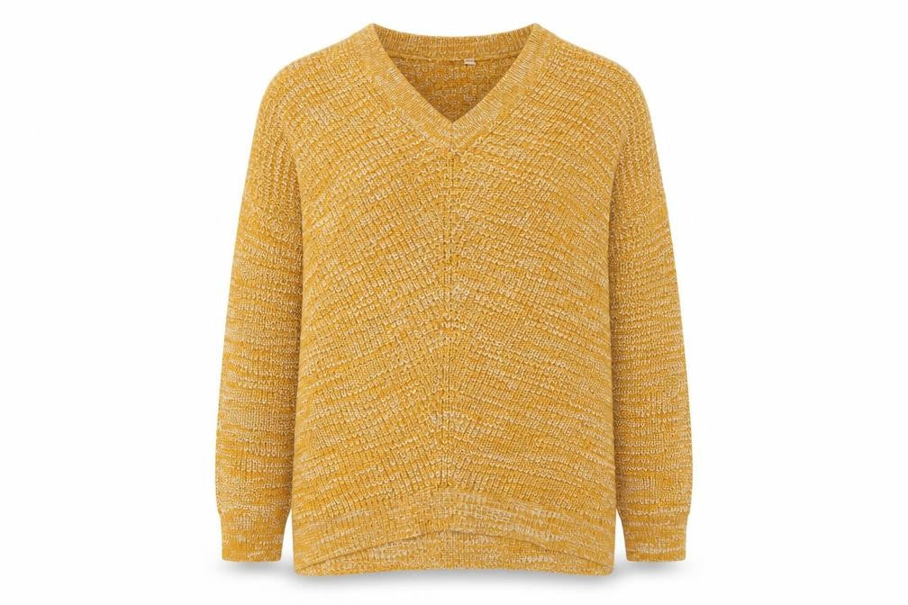 Front view of Capsule women’s orange jumper, size L