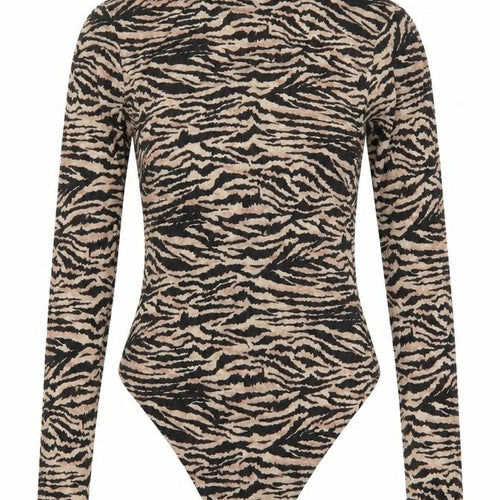 I SAW IT FIRST Womens Brown Animal Print  Bodysuit One-Piece Size 6