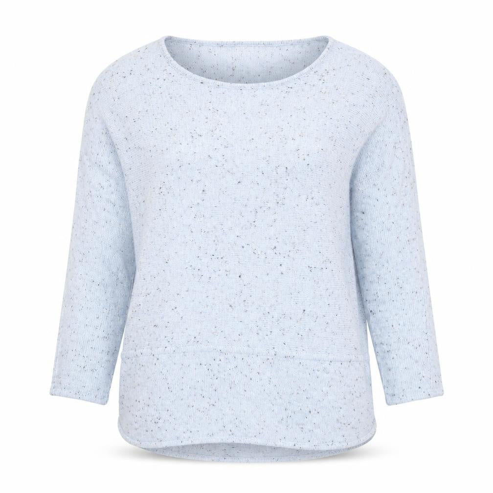 Front view of Suzanne Grae women’s blue knit jumper, size S