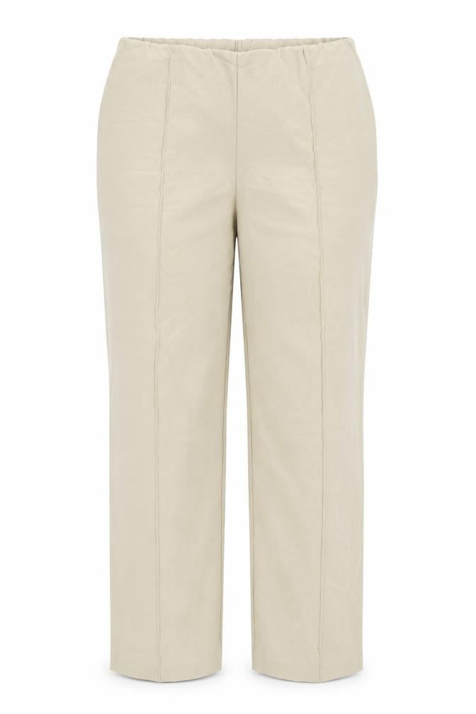 Front view of Isle women’s beige trousers, size UK 22, 26-inch leg