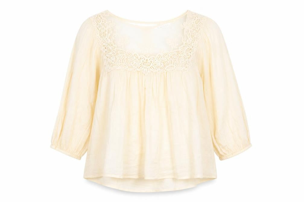 Front view of Miss Selfridge women’s pink basic blouse, size UK 8