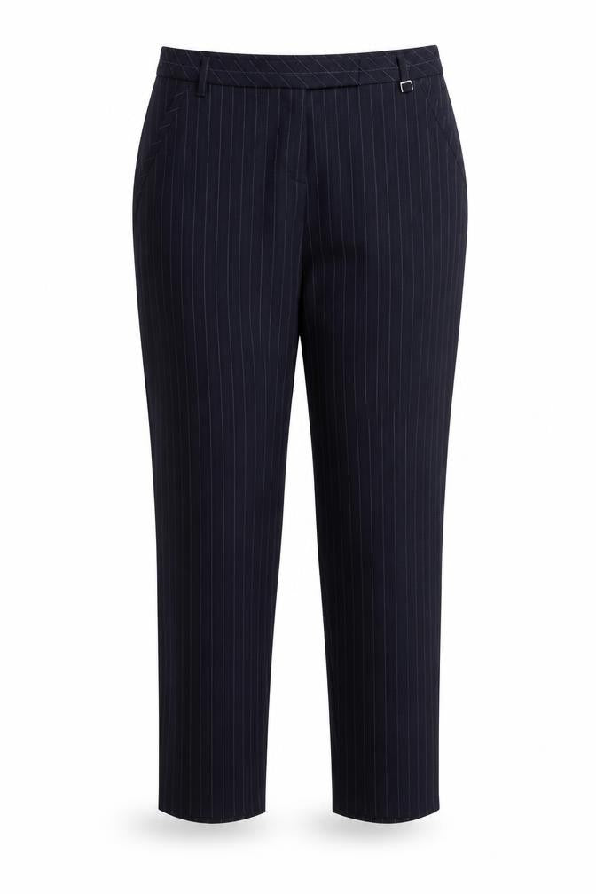 Marks and Spencer Womens Black Striped  Trousers  Size 14 L30 in